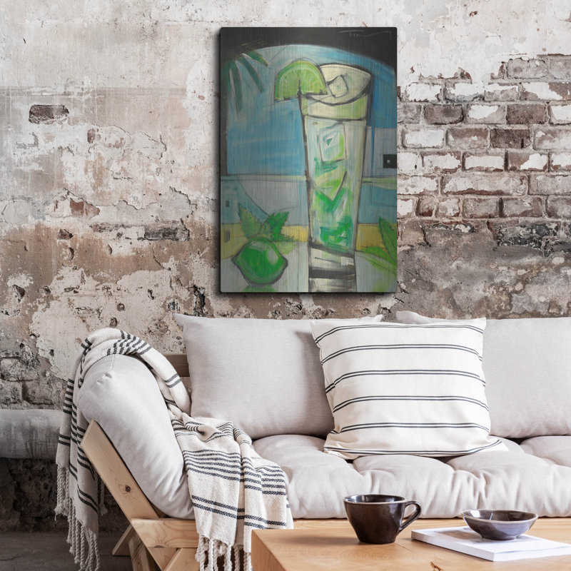 Art mural en métal de luxe «Mojito» par Tim Nyberg, 24 po x 36 po, H 36 po x l 24 po