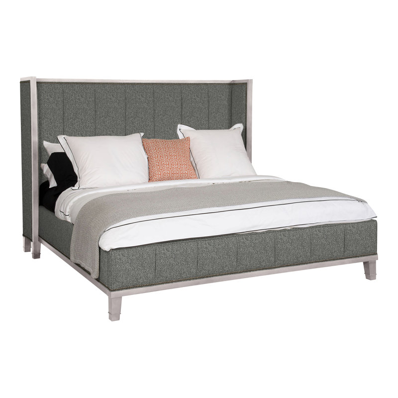 Mattingly Upholstered Wingback Bed, Dove Gray, Ian Pewter, Yes