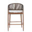 Tabourets de comptoir d'extérieur de 26 po de hauteur avec siège en aluminium et 26 po de style moderne, finition rouille, coussin d'eau, siège de jardin