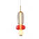 This Exquisite LED Pendant Is In White, Grey, And Red Finish. The Frame Is Made Out Of Metal In Gold Color, And The LED Bulb Is Integrated Into The Frame. It Also Comes With A Multi-Color Glass Shade.
