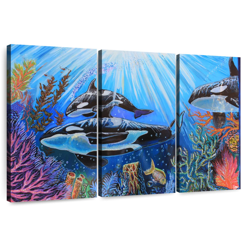 Brampt Killer Whales, 20" H x 33" W