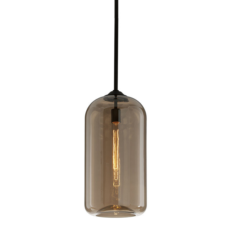Luminaire suspendu 1 lumière District, H 20,75 po x l 10 po x P 10 po, Brun
