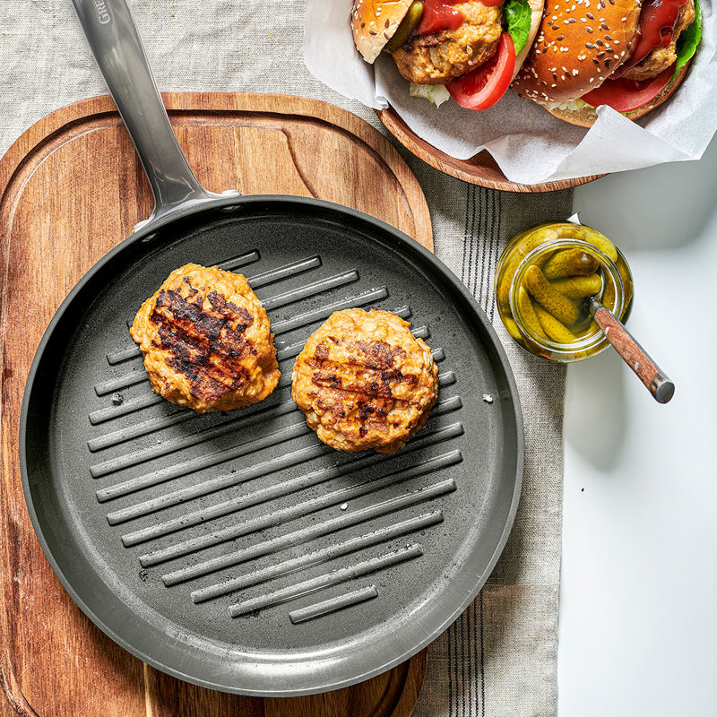 GreenPan Chatham Healthy Ceramic Nonstick, Grill Pan, 11", Gray
