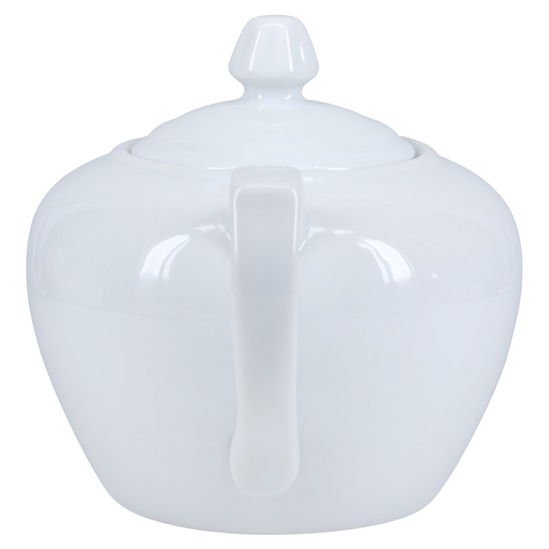 Elegant White Porcelain Teapot with Lid, 32 oz
