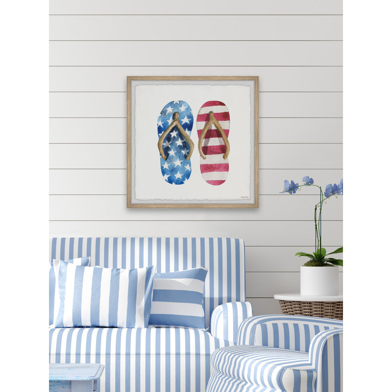 Impression encadrée « patriotes slippers », H 32 po x l 32 po x P 1,5 po