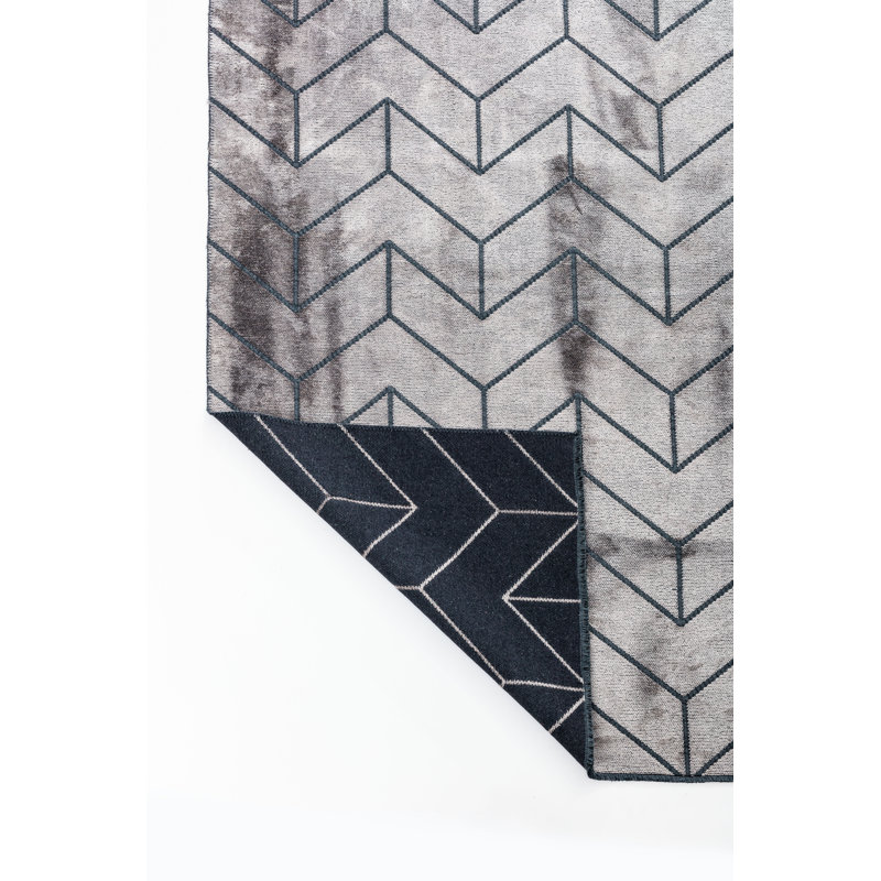 Brown/Beige/Gray Chevron Luxury Area Rug, Rectangle 7'10" x 11'2"