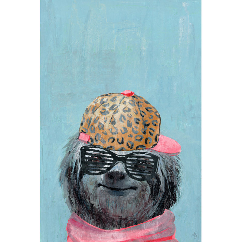 «Hipster Sloth», reproduction d'art sur toile tendue, H 18 po x l 12 po x P 1,5 po