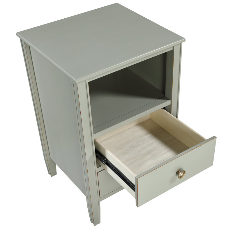 Winston 2-Drawer Storage Nightstand - Antique Gray, Antique Gray