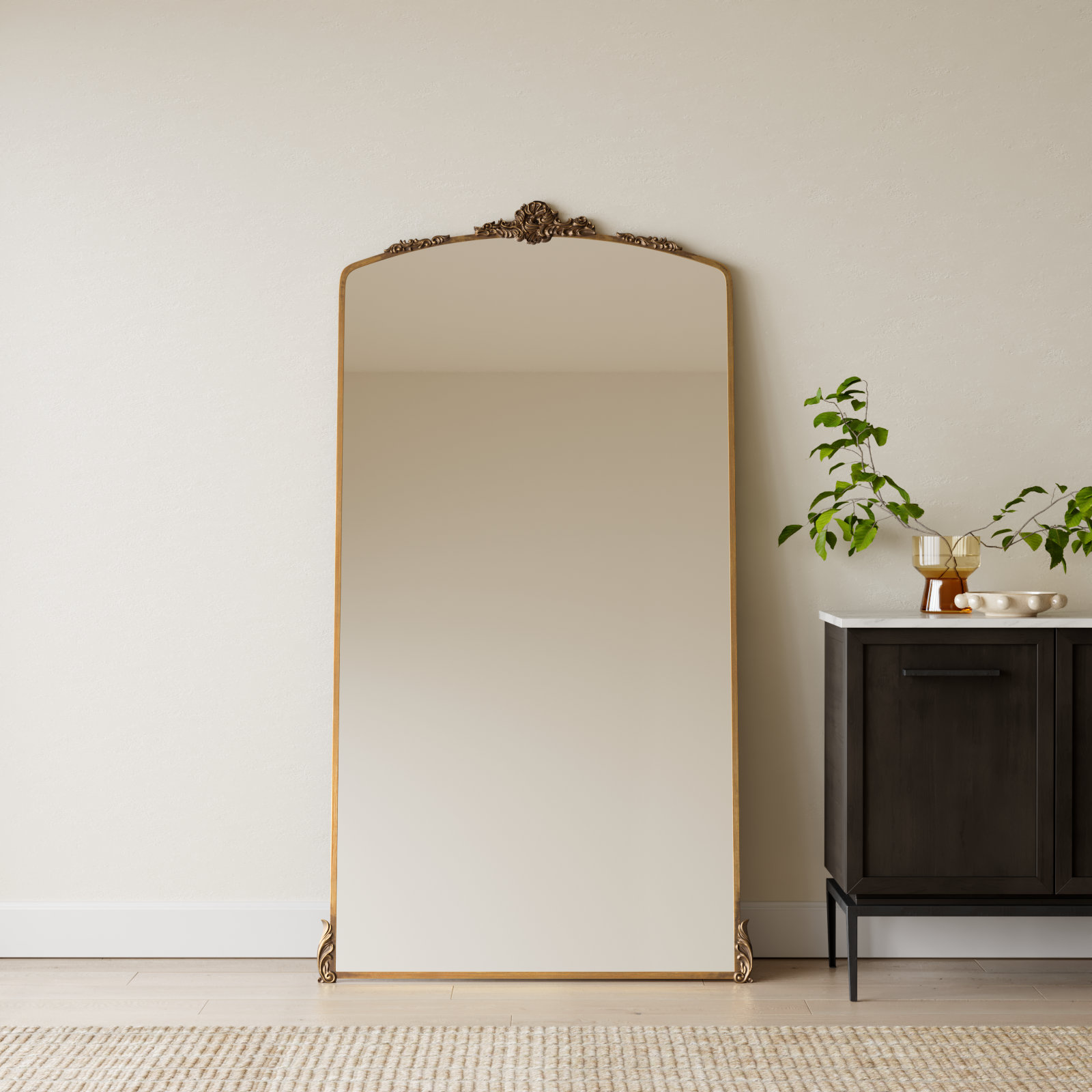 Aticus 40" Accent Mirror, 70.5" x 38", Antique Bronze