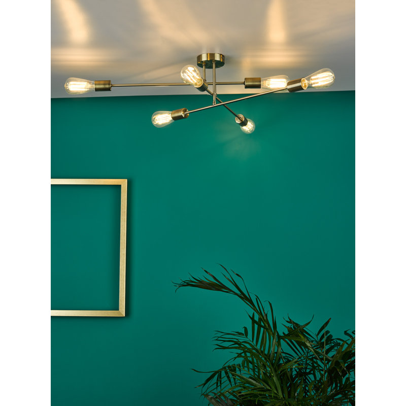 Winside Semi Flush Mount, Antique Brass