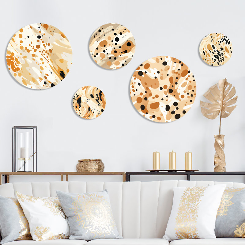 Chrisanthe - Ensemble abstrait d'art mural abstrait rond de 5