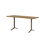 Nordic minimalist rectangular dining table Oak Rectangular Solid Wood Top with Iron Base Dining Table