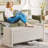 Zellers 44" Velvet Upholstered Storage Ottoman Bench for Entryway, Bedroom and Living Room-491331840