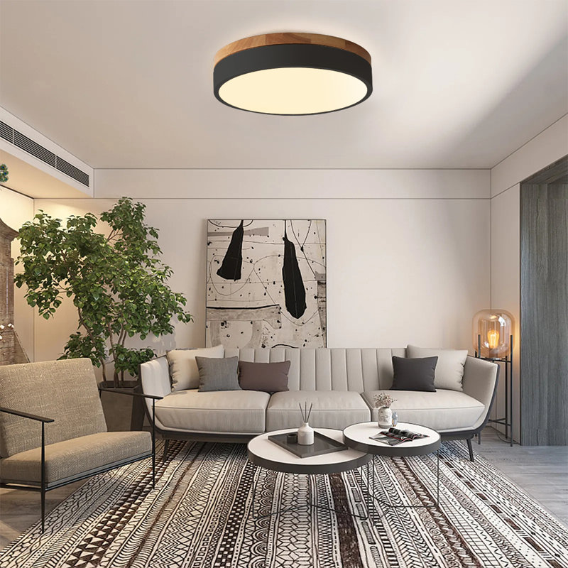 Aritina LED Flush Mount, 3000K, Matte Black