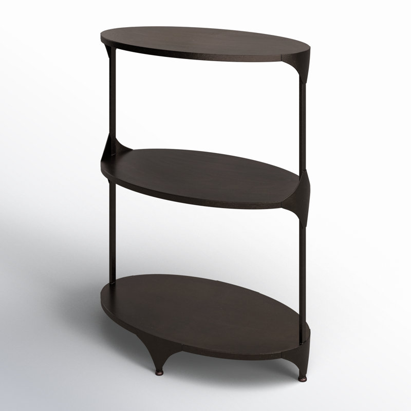 Neubauer Oval Metal End Table, Black