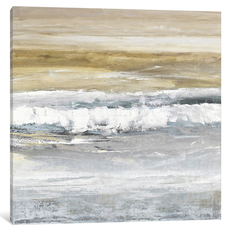 «Tides II», reproduction d'art sur toile tendue, Papier avec cadre noir, Blanc, H 24 po x l 24 po x P 1 po