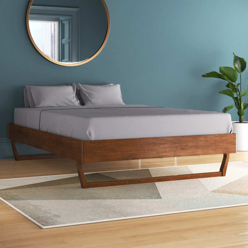 Billie Wood Platform Bed Frame, Walnut, Full