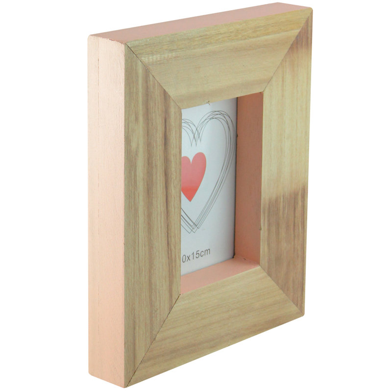 Cadre photo rectangulaire en bois 10 ", Perle pêche