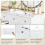Meuble-lavabo 36 po avec lavabo en céramique, structure en bois massif avec portes à fermeture douce et tablettes réglables, blanc-2051147731
