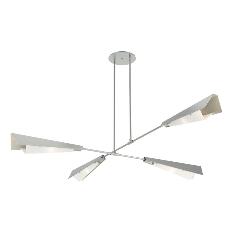 Vertex 4 - Light Sputnik Novelty Chandelier, Vintage Platinum, White