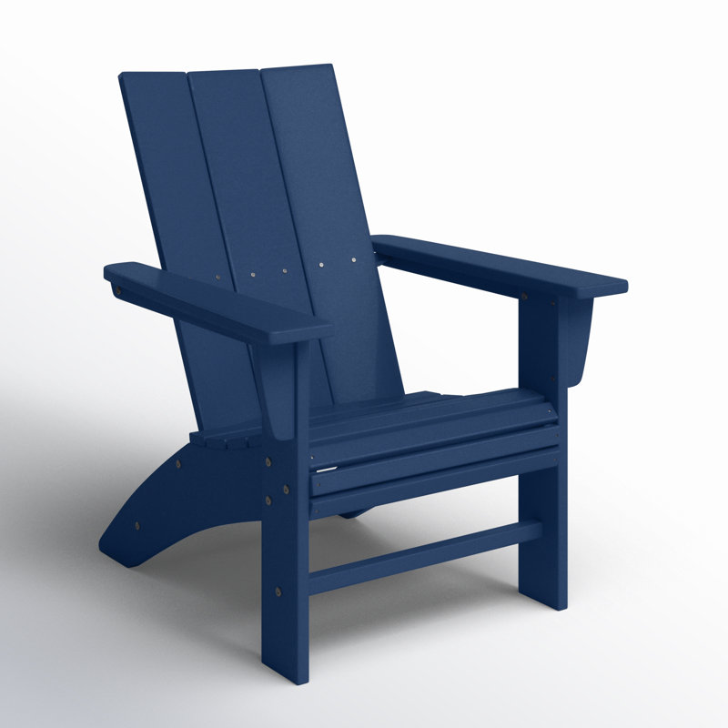 POLYWOOD Modern Curveback Adirondack Chair, Navy