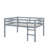 Full Rubber Wood Loft Bed With Ladder-1777256522