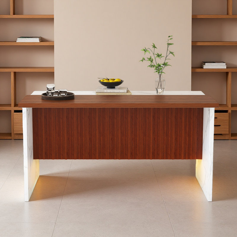 Îlot de cuisine 63 po avec surface, lumières DEL et grille de 63 po pour salle à manger, Blanc