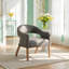 Fauteuil d'appoint en simili cuir et bois d'hévéa massif l 26,2 po x P 24 po Aven