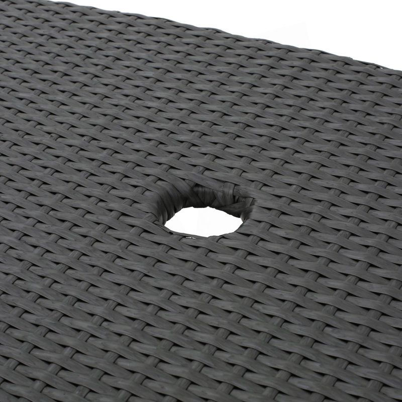 Table d'appoint méridienne avec trou pour parasol, Gris