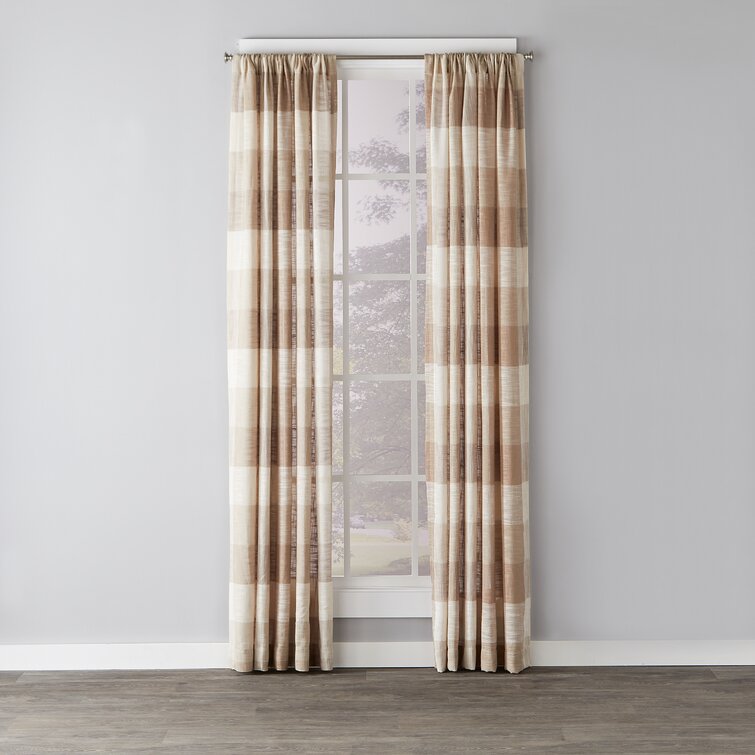 Rosalind Wheeler Marcum Woven Plaid Room Darkening Thermal Fleece Lined  Single Curtain Panel & Reviews