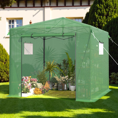 8 ft. W x 12 ft. D Pop Up Green House for Outdoors, Portable Greenhouses, Walk-in Greenhouses, Popup Greenhouse Kit, Easy Set Up