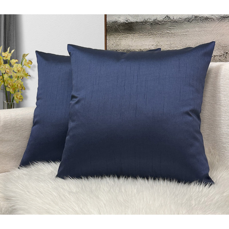 Housse de coussin carré, fermeture à glissière, (ensemble de 2) Aiking Home 20 po x 20 po, Navy