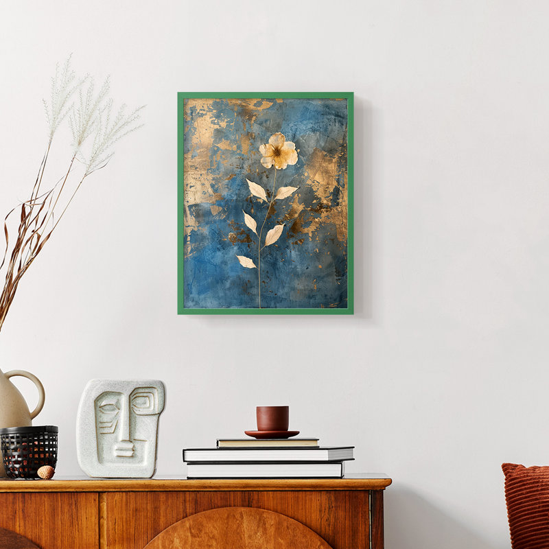 FLORAL Series XL III - reproduction encadrée de qualité supérieure - prête à être accrochée - aucun clou requis, Noir