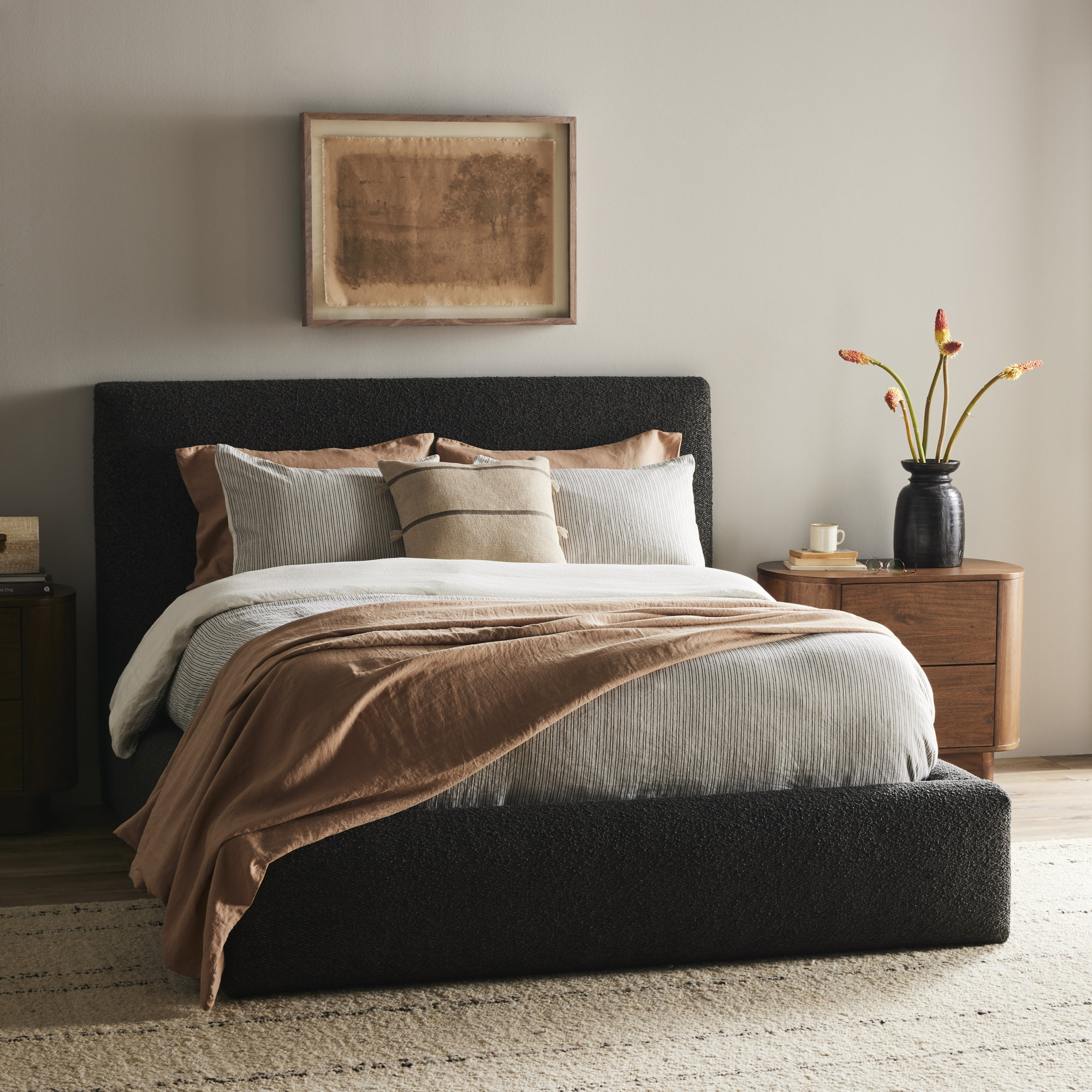 Azar Upholstered Bed, Lisbon Charcoal, King
