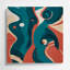 Art mural abstrait en métal vert 79-462686701