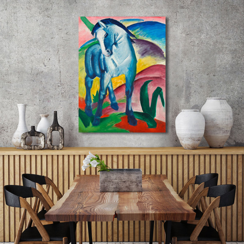 Blue Horse by Franz Marc - Wrapped Canvas Painting, 100cm H x 70cm W x 4cm D