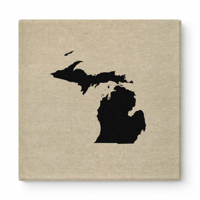 Michigan State Silhouette — Square Canvas Wall Art