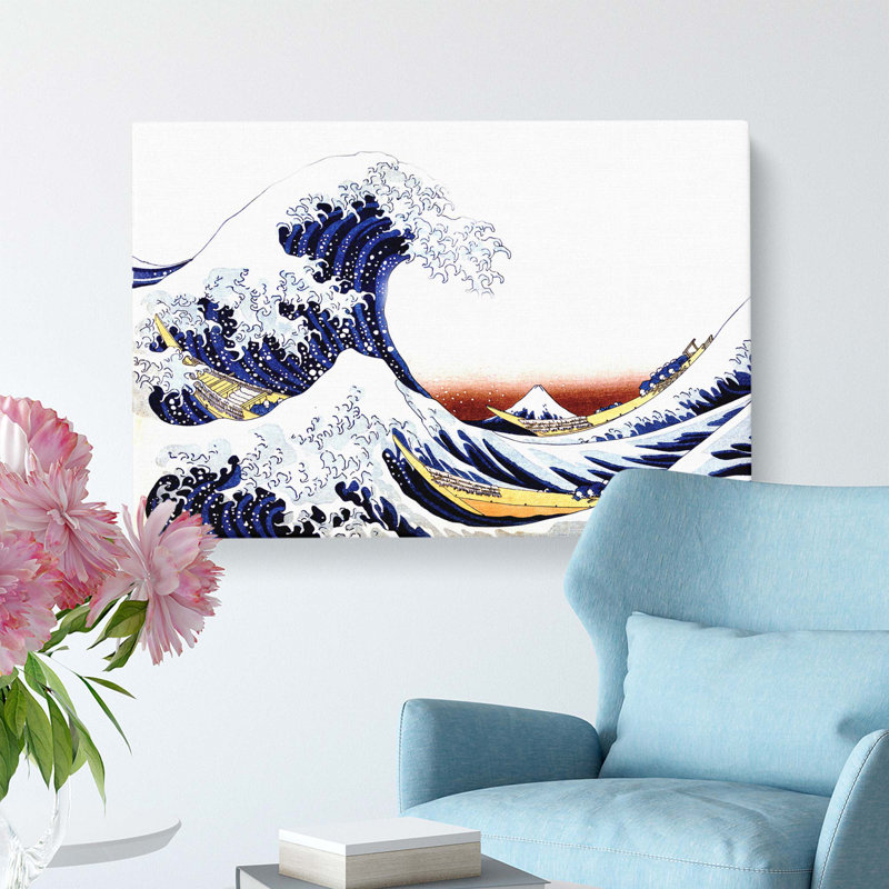 The Great Wave of Kanagawa by Katsushika Hokusai - Wrapped Canvas, 35.6 cm H x 50.8 cm W
