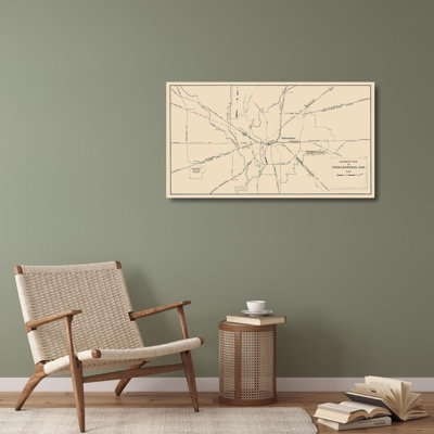Red Barrel Studio® Monon Railway Gallery Wrapped Canvas Art Titled: Indianapolis Indiana Railroad Map