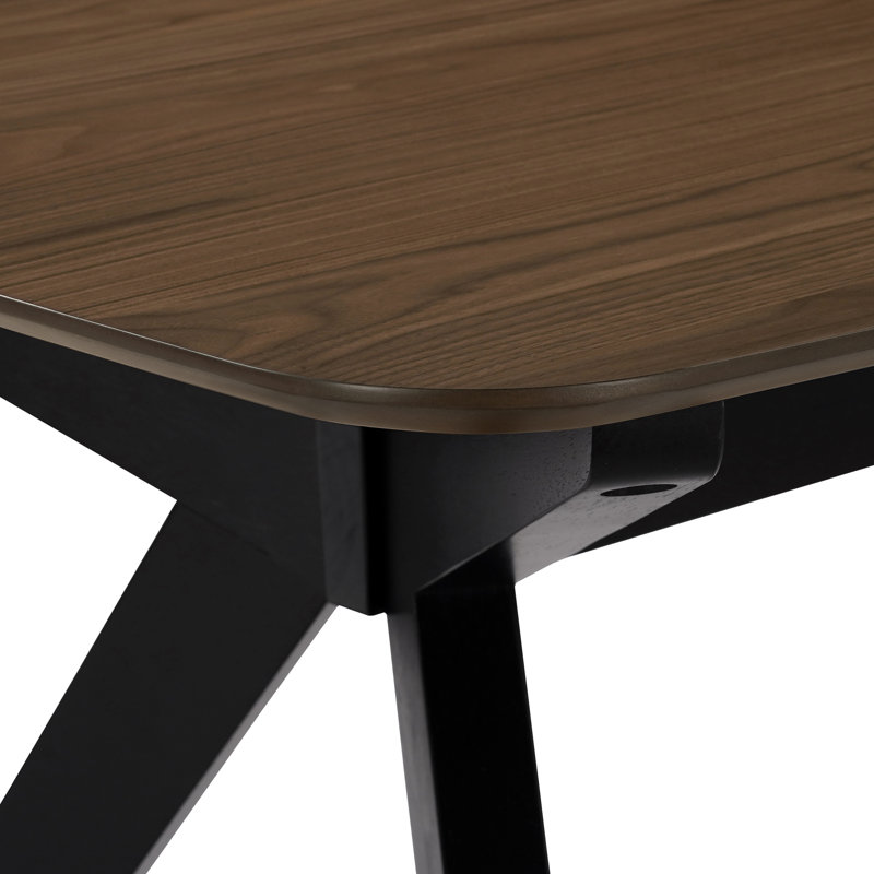 Table de salle à manger en bois, noyer et noir