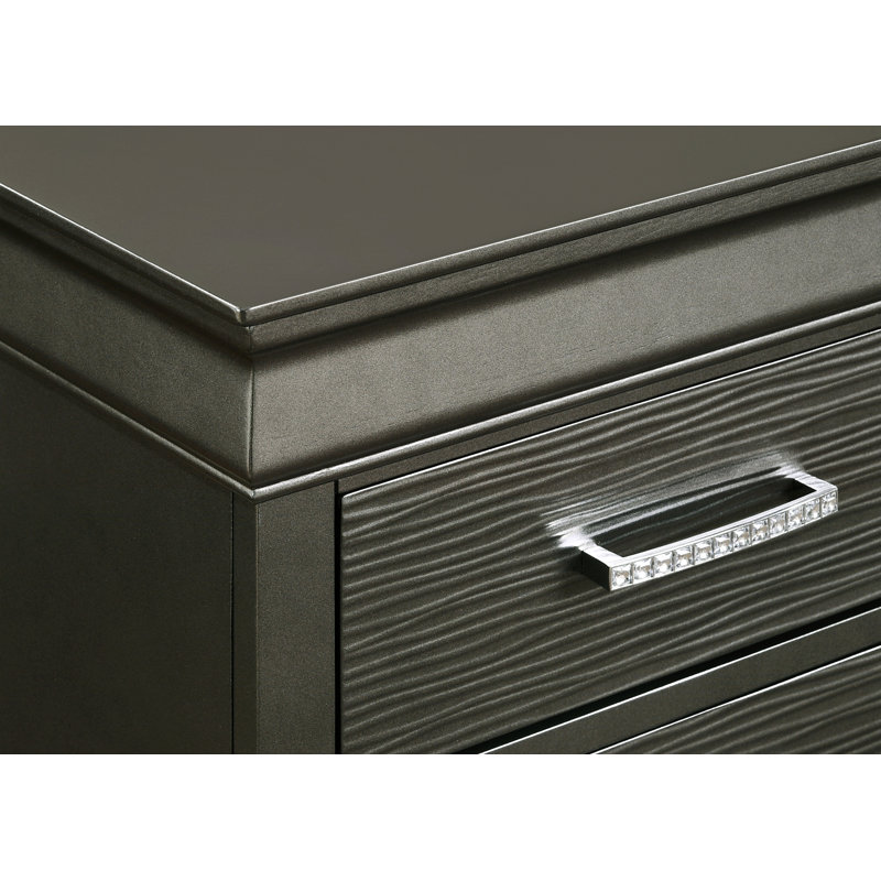Ensemble de chambre à coucher standard 4 pièces Mayodan, Grand, Gris