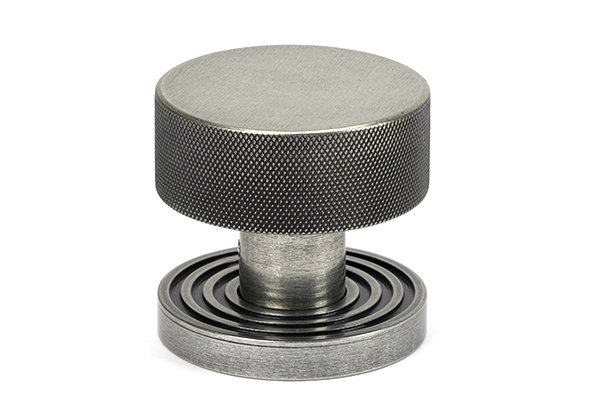 Brompton Interior Mortise Knobset, Pewter Patina
