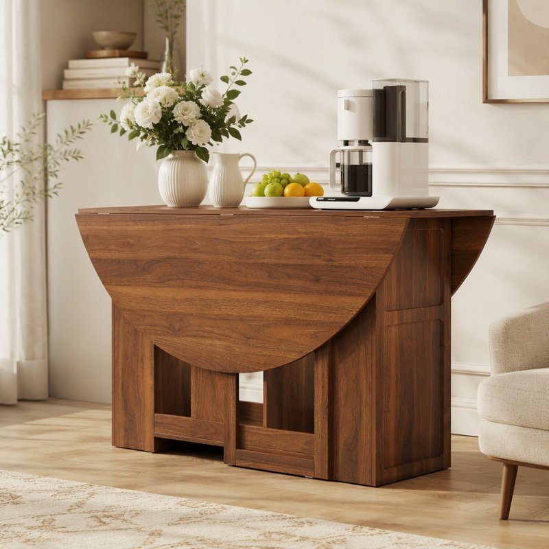 Table de salle à manger pliante ronde à abattants, table de salle à manger convertible peu encombrante, table pliante multifonctionnelle moderne pour les petits espaces, appartements