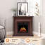 Meuble télé 36,17 po Cowsar avec foyer inclus avec télécommande, flamme réglable, brun-107240952