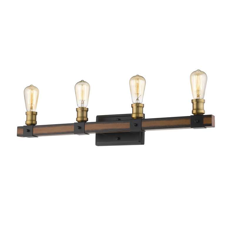 Charles 4 - Light Dimmable Vanity Light, Rustic Mahogany