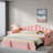 Upholstered Daybed With Pop Up Trundle, Charging Ports, 2 Side Pockets And Curved Backrest Design-1094276079