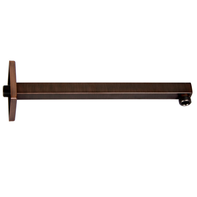 Bras de douche carré mural avec bride Wallmount, Bronze huilé
