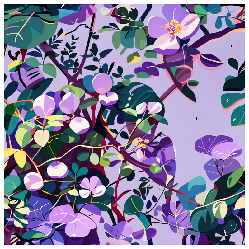 Tapisserie florale - Décoration murale nature, 50 po H x 60 po L avec 4 œillets