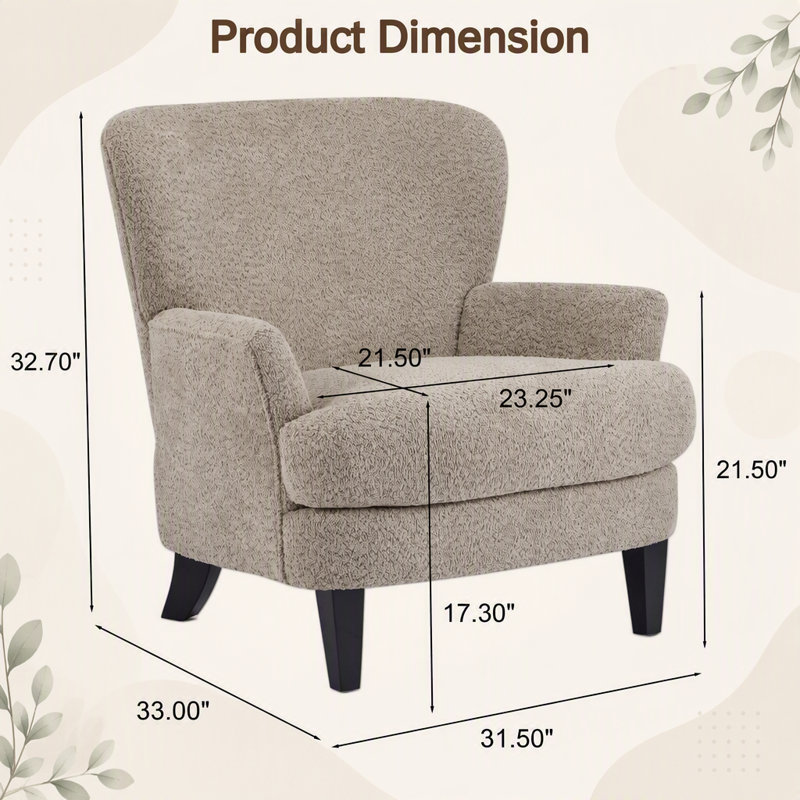 Fauteuil club rembourré Gerald Boucle