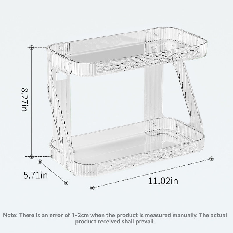 Support de rangement mural ou de comptoir pour salle de bain 2 couches